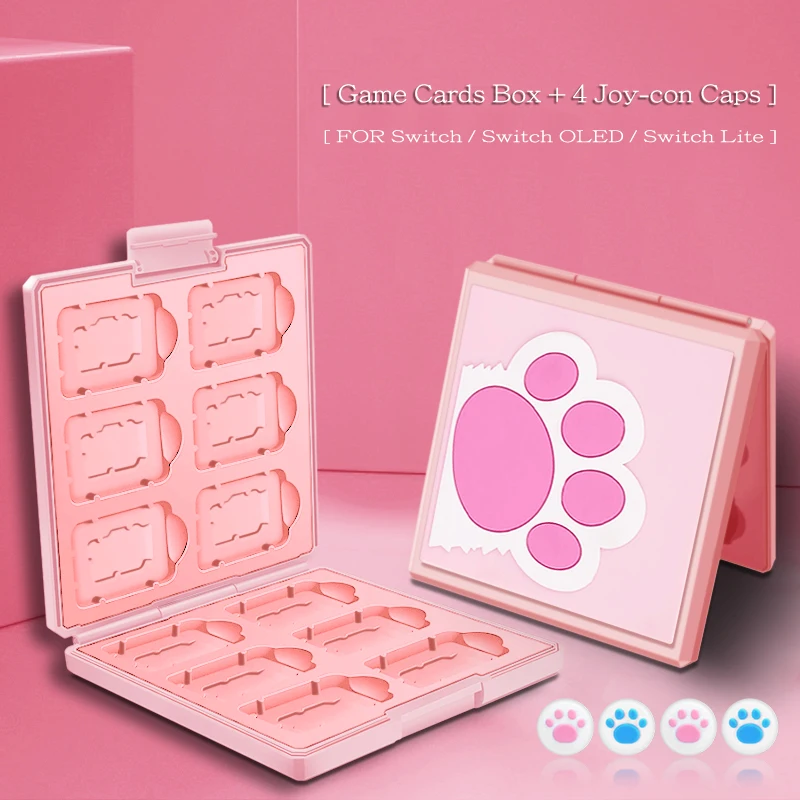For Nintend Switch OLED 12 Game Card Cute 3D Embossed Carrying