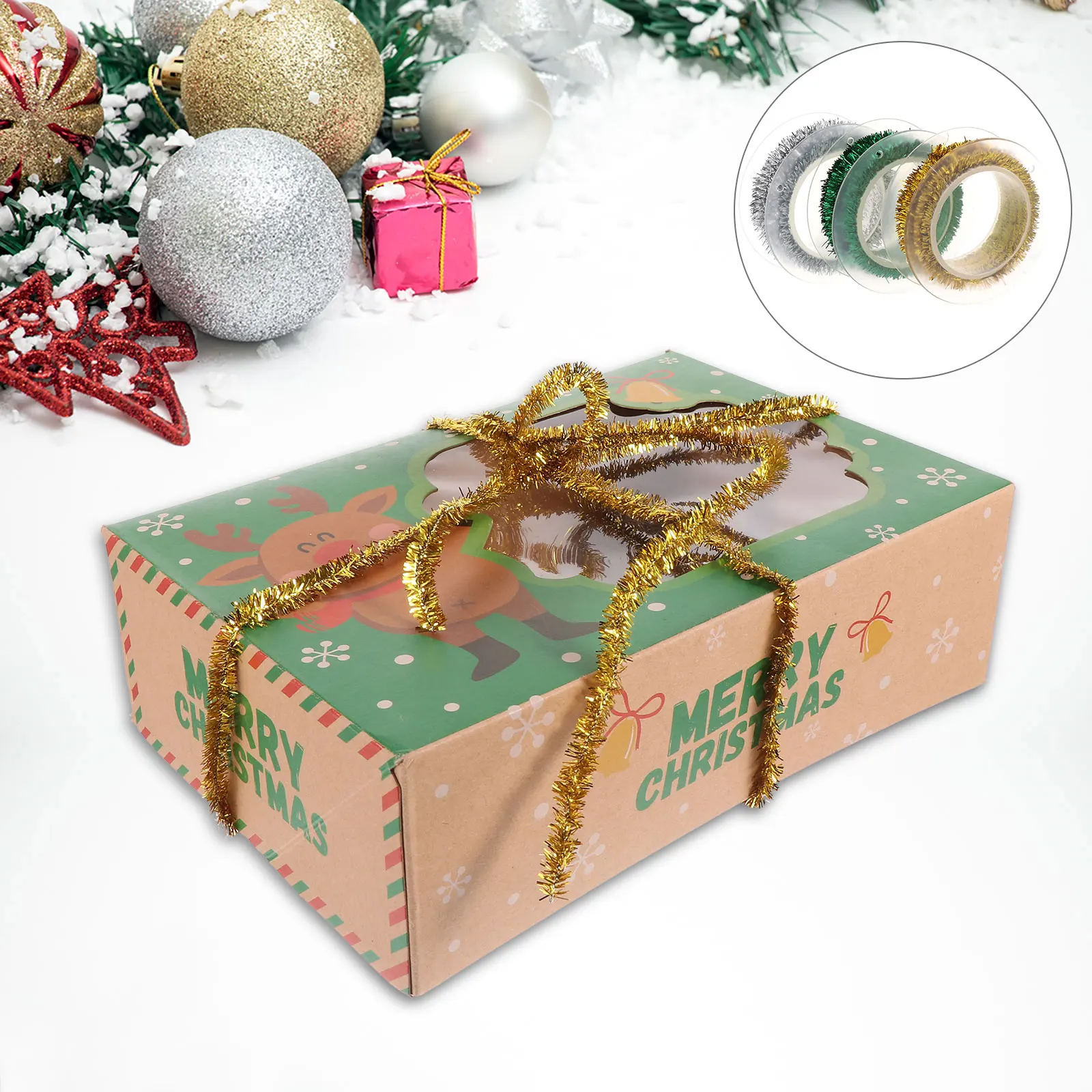 

3Pcs Metal Wire Colored Ribbon Festive Adornments Christmas Decoration Party Background Ornament Christmas Supplies Festival