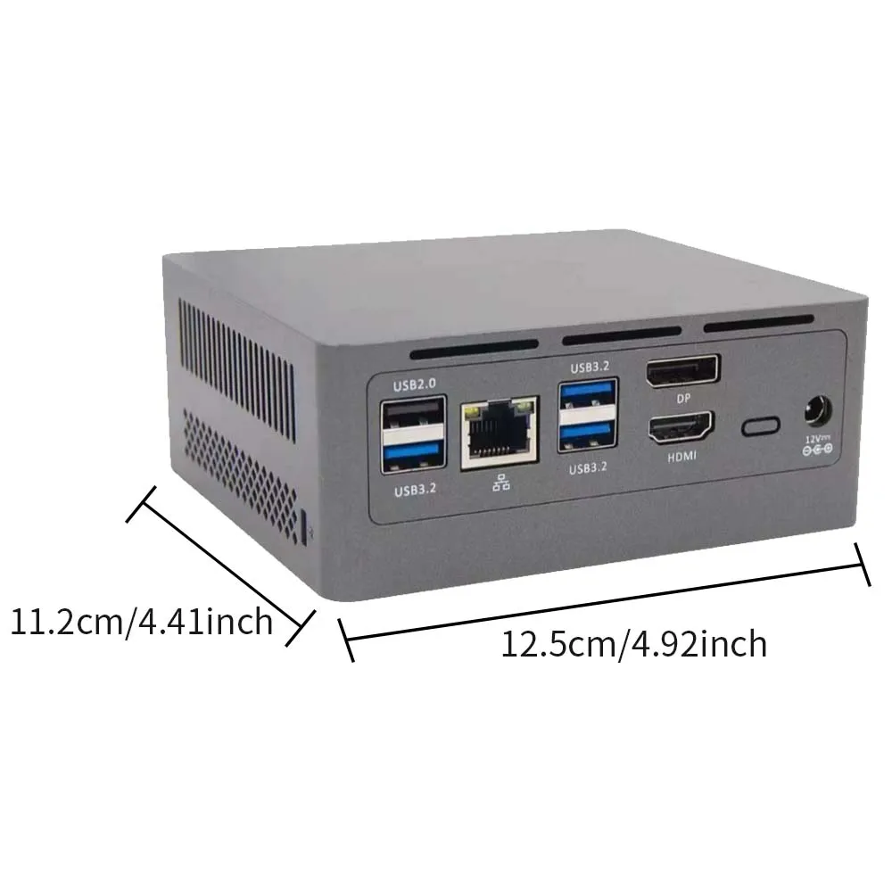 TISHRIC N100 مضيف صغير 16 جيجابايت + 512 جيجابايت كمبيوتر مكتبي صغير الجيل الثاني عشر مضيف صغير ثنائي النطاق واي فاي يدعم 4K شاشة مزدوجة DDR4