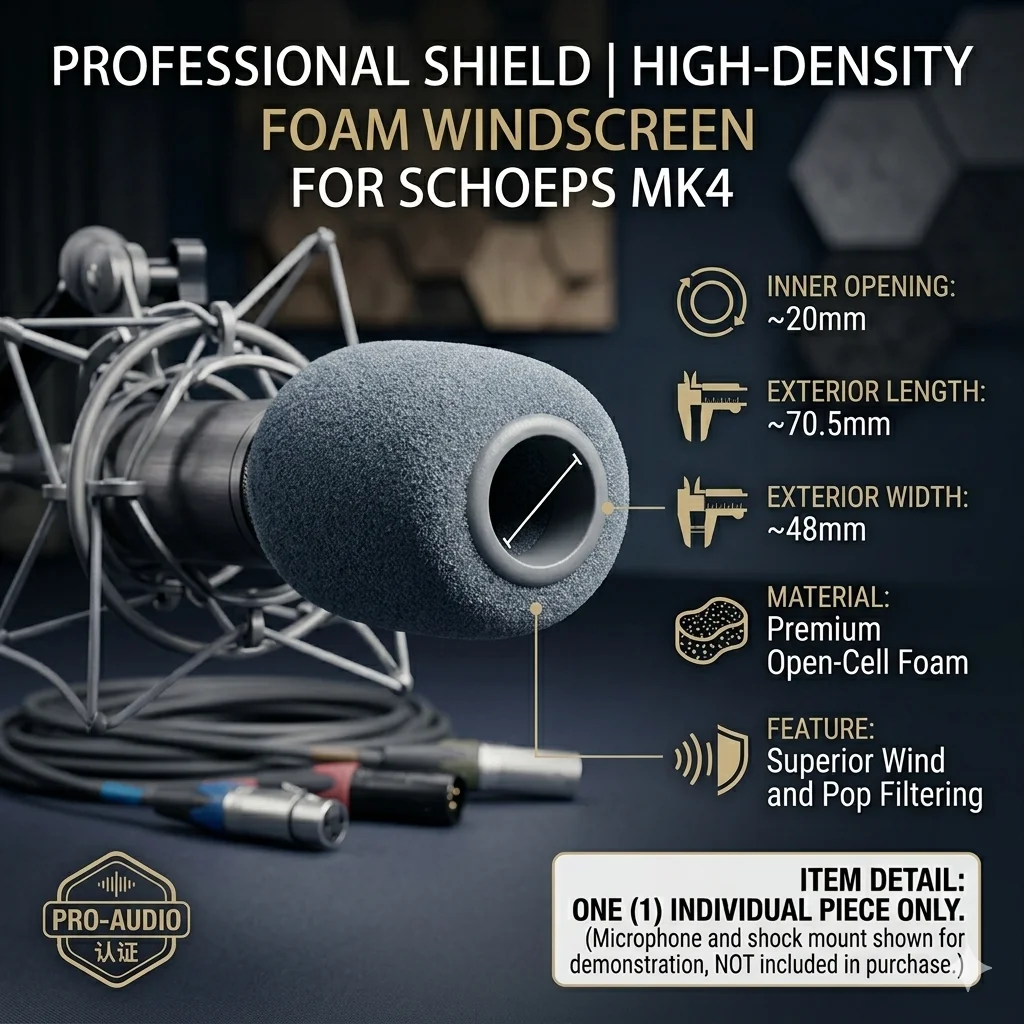 Schoeps MK4 Windscreen 20mm Microphone Foam Cover High Density Acoustic Sponge Pop Filter for Shotgun Pencil Mic Accessories