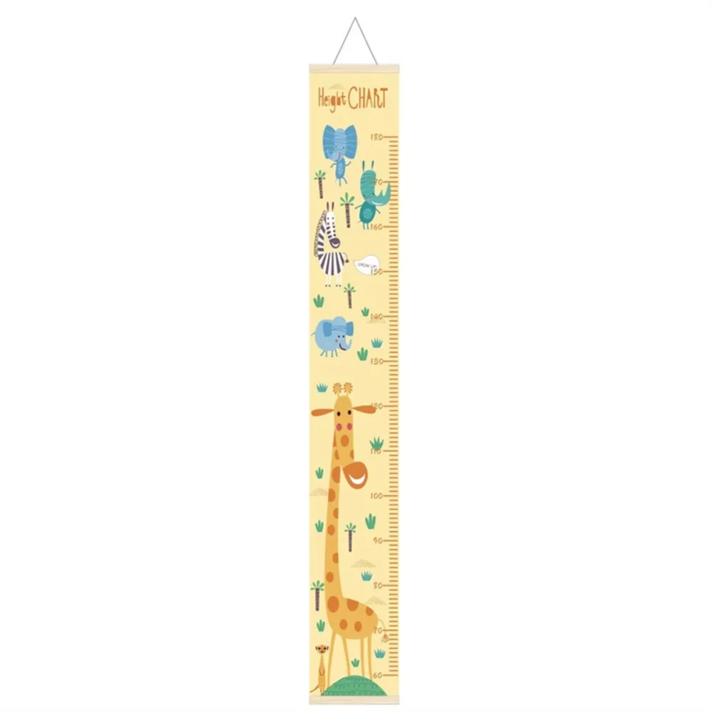 Wall Hanging Children Height Measuring Rulers with Frame Removable Height Measure Chart Decorative Roll Up Baby Growth Chart