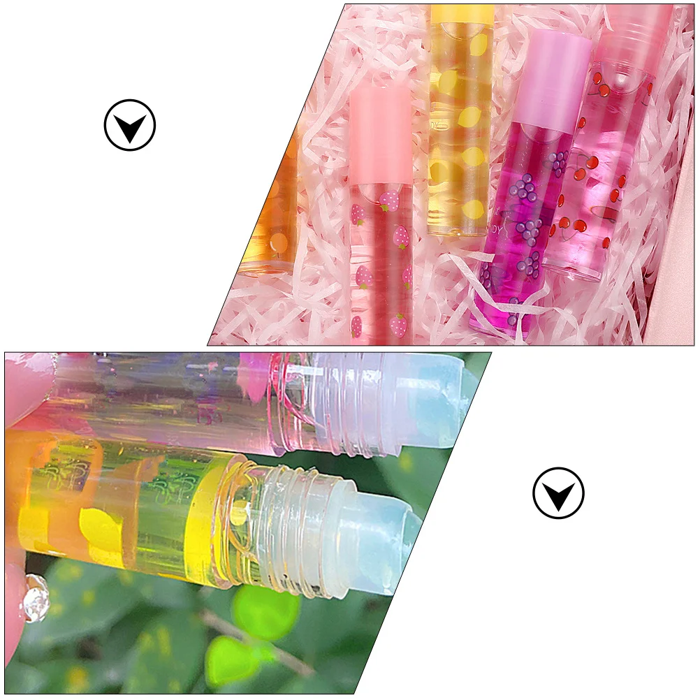 5 قطع من بلسم الشفاه بنكهة الفاكهة، تركيبة لطيفة غير لزجة ومرطبة للشفاه مع مثالية للشفاه الجافة المشققة #2