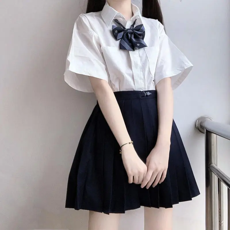 Shirts Women Short-sleeve Solid Leisure Tops Ulzzang Schoolgirls Pockets Baggy Outwear All-match Street Wear 2024 Summer Chic