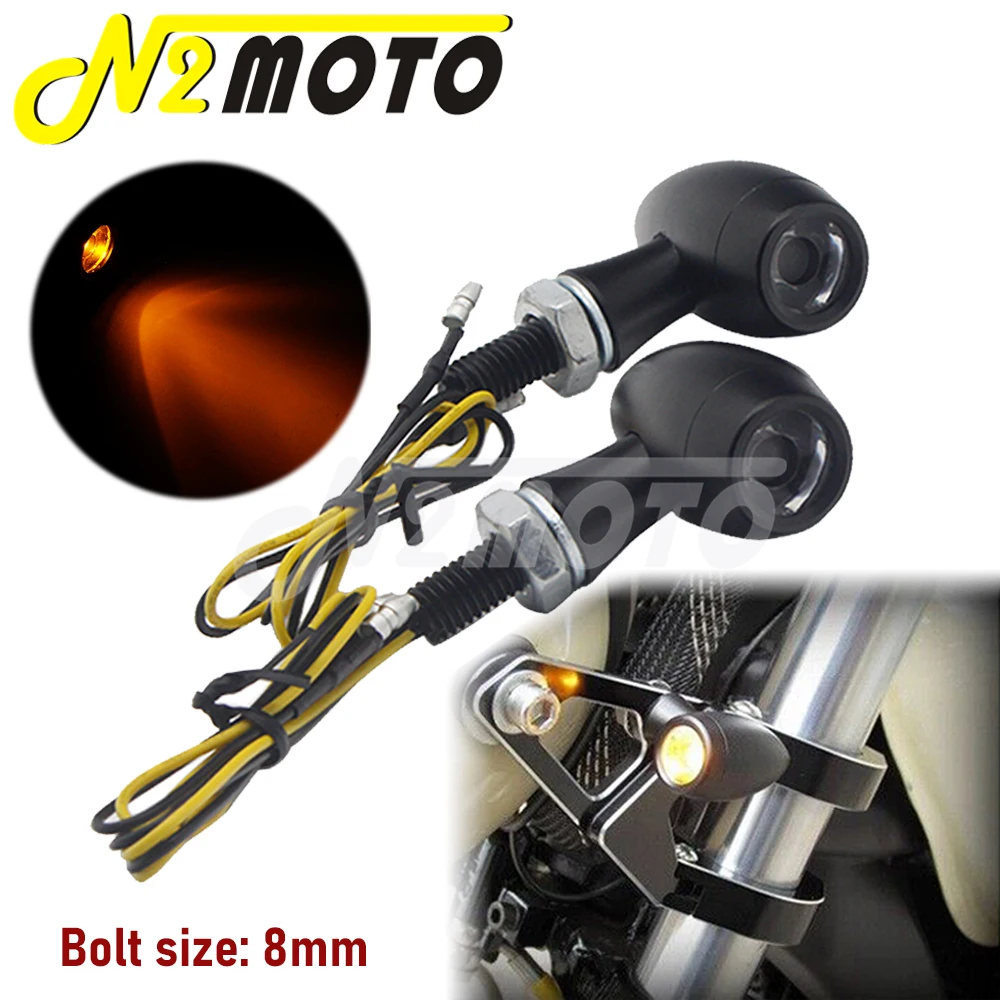 

For Honda For Kawasaki Motorcycle Bullet Turn Signals Indicators Blinker Lights Lamp Black For Harley Cruiser Chopper Cafe Racer