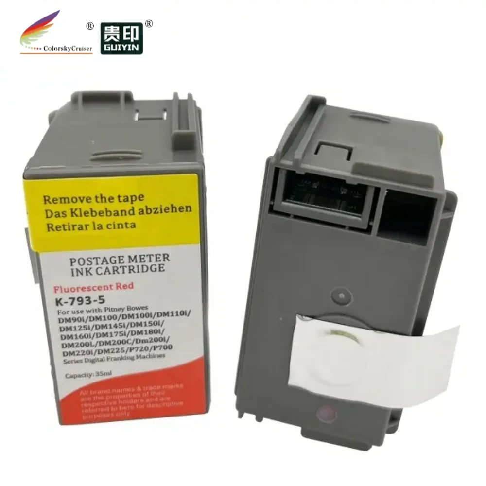 Franking Postage meter ink cartridge 793-5 for Pitney Bowes DM100 DM100i DM200L P700 DM110i DM160i DM220i Fluorescent Red 35ml