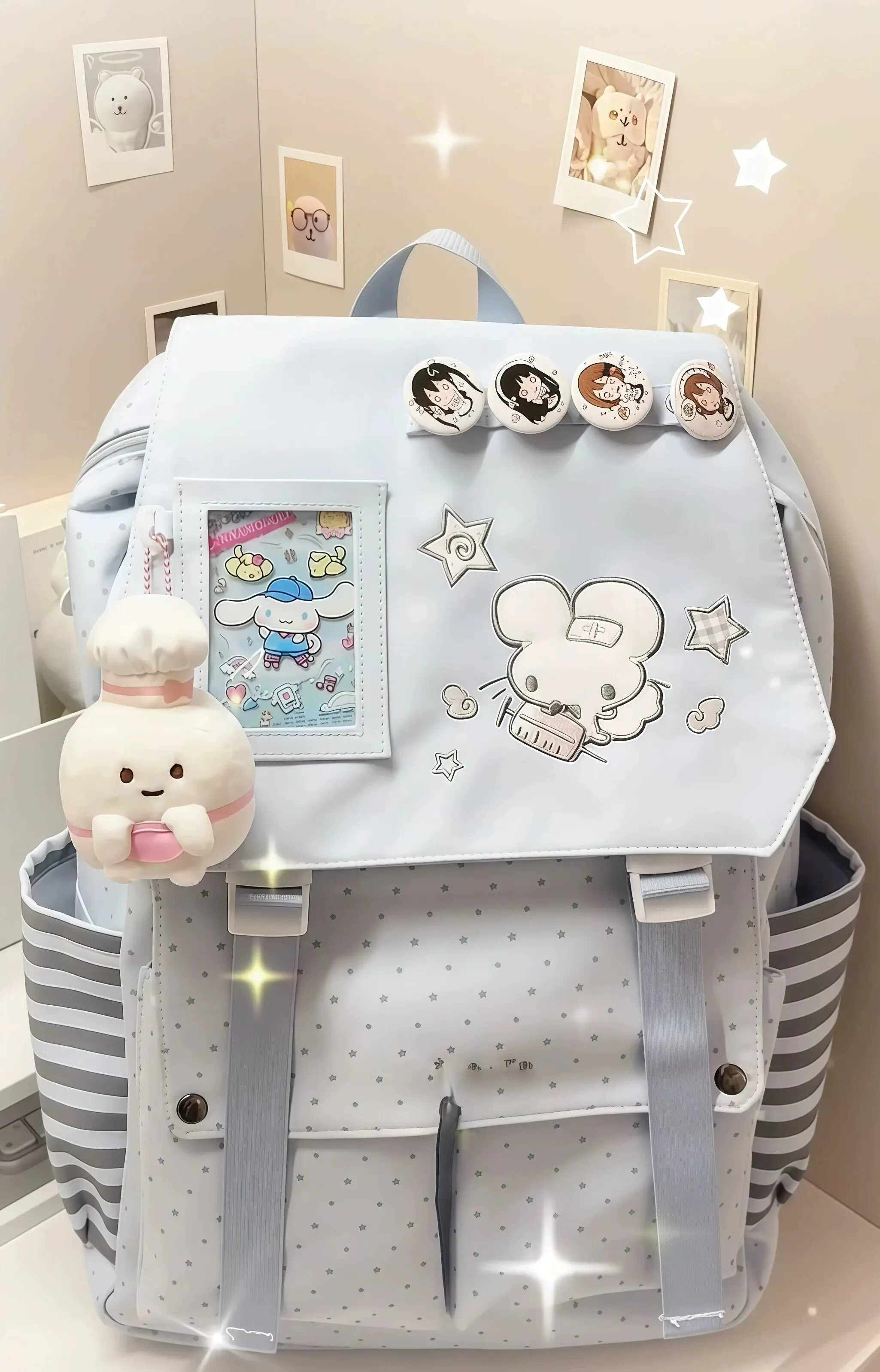 Girl Cute Cartoon Japanese Ancient School Bag Ins Backpack Class Commuter Student Versatile Backpack Leisure Bag for Women