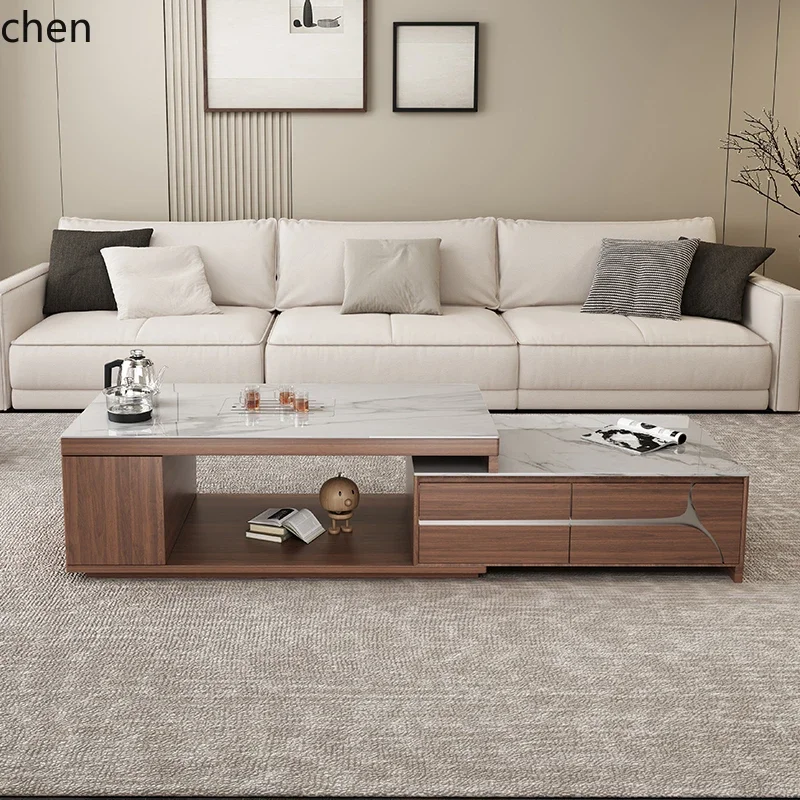 coffee table tea set tea making integrated rock slab small apartment tea table household living room telescopic combination