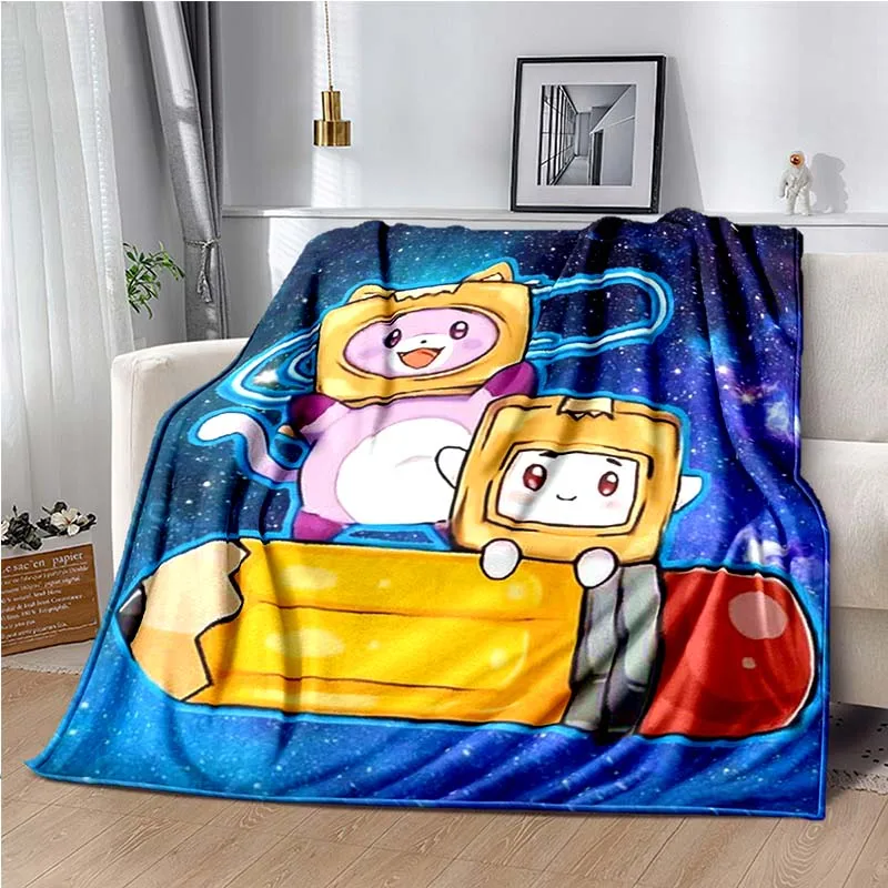 Lankybox Boxy and Foxy Plush Blanket, YouTube Internet Celebrity,children Gift,friend Gift,pet,Justin Kroma and Adam McArthur