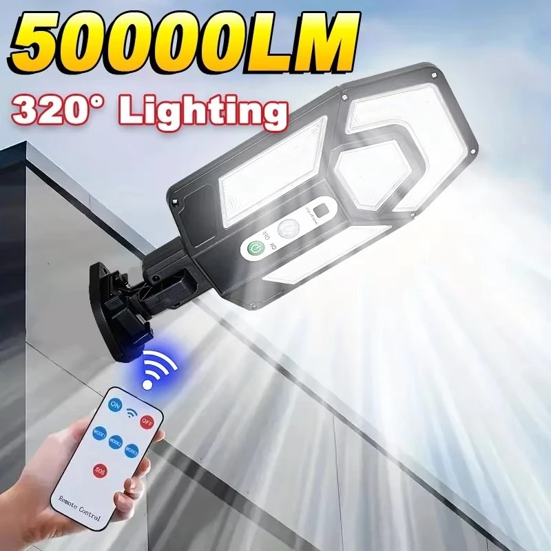 New Solar Lamp 55LED Outdoor Sunlight Motion Sensor Remote Control Solar Focus Wall Street Light Waterproof External Solar Lamp