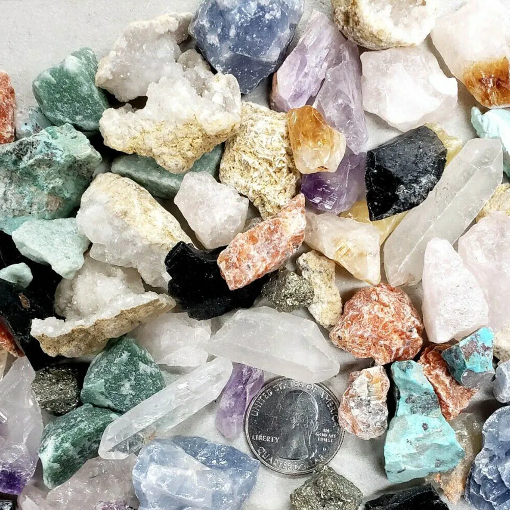 100g Sortierte Kristalle in Großpackung, Natürliche Rohe Kristall-Chips, Raue Steine, Sammlerstücke für Heilung, Reiki, Edelsteine, Heimdekoration – Detail 2