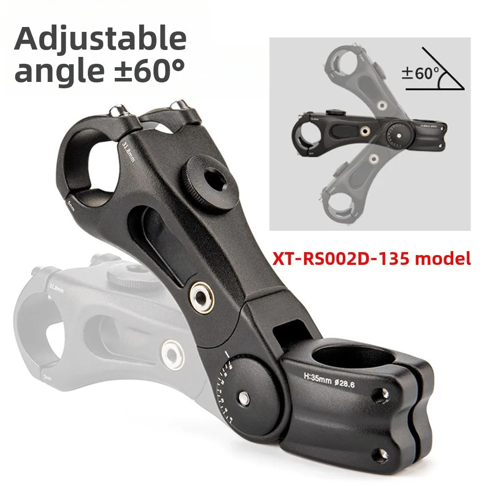 

Adjustable Bicycle Stem 60 Degree Rise Suspension with Built in Shock Absorbing Spring for Grave Ebike Handlebar