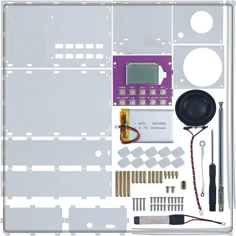 موثوقة-DIY طقم راديو رقمي راديو رقمي شاشة الكريستال السائل تجميع عدة FM 87-108MHZ مع ساعة للطلاب الجذعية التعلم التدريس