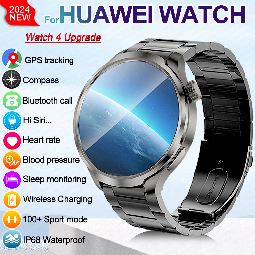 2024 New For HUAWEI Outdoor Sport Smart Watch Men 1.85 inch HD AMOLED Screen GPS Compass Altimeter Waterproof BT Call smartwatch