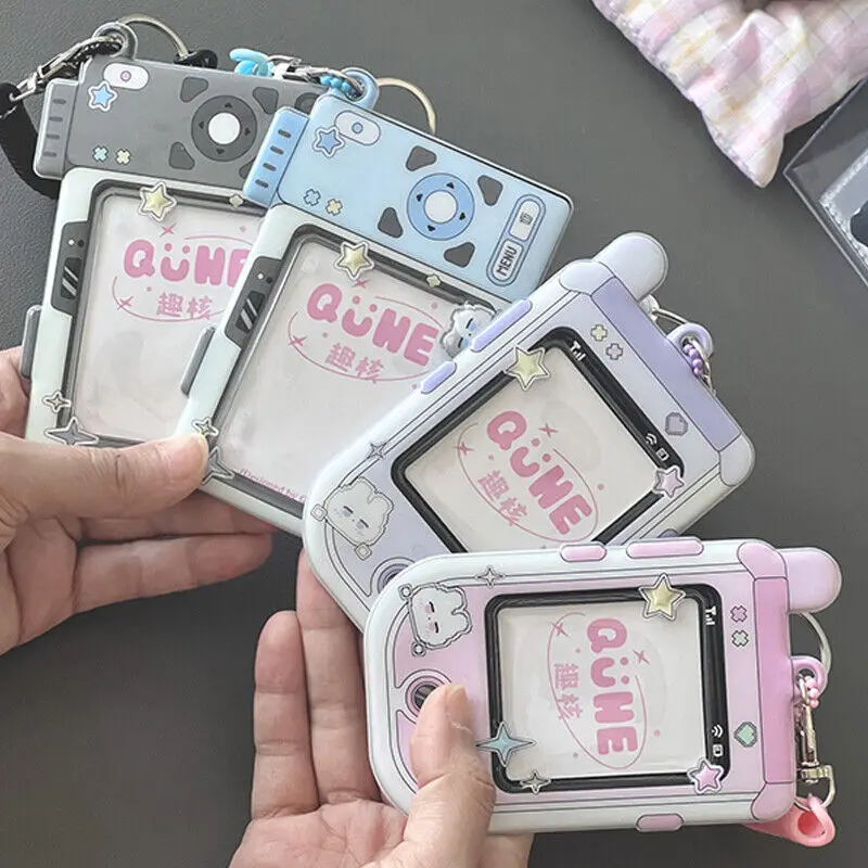 Mini Photocard Holder Kpop Idol Cards Protective Sleeves 3inch Card Binder Mobile Phone Shaped Photo Album Kpop Cards Protector