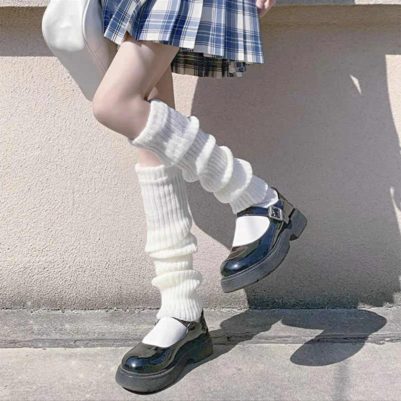 40/50/70CM OVER KNEE Japanese JK Uniform Leg Warmers Korean Lolita Girls' Ins LONG Socks Girls Pile Up Socks Foot Warming Cover