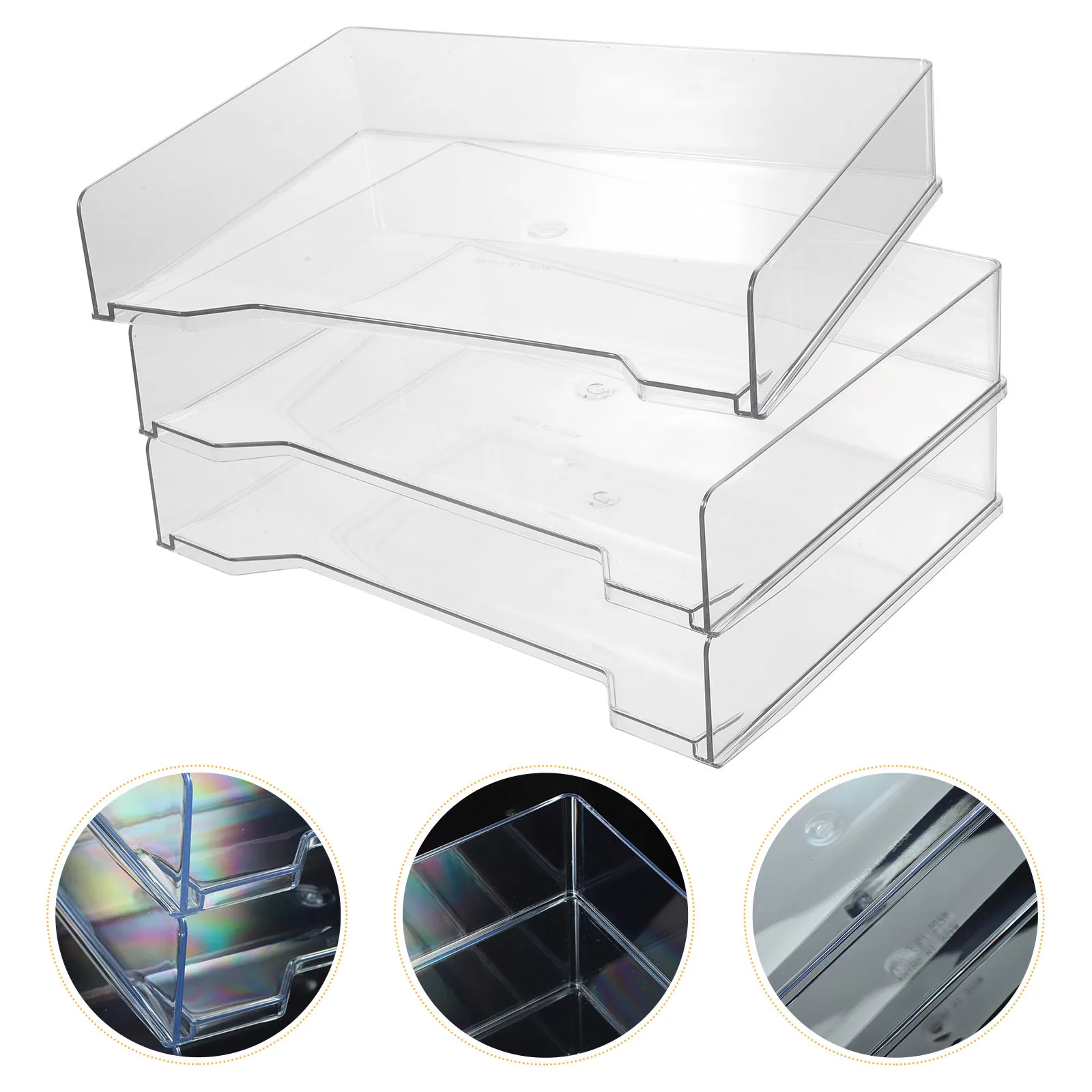 

3Pcs Office File Storage Box Heavy-Duty Document Organizer Shelf for Desk Study Dorm Lightweight Easy Assembly Stationery Rack