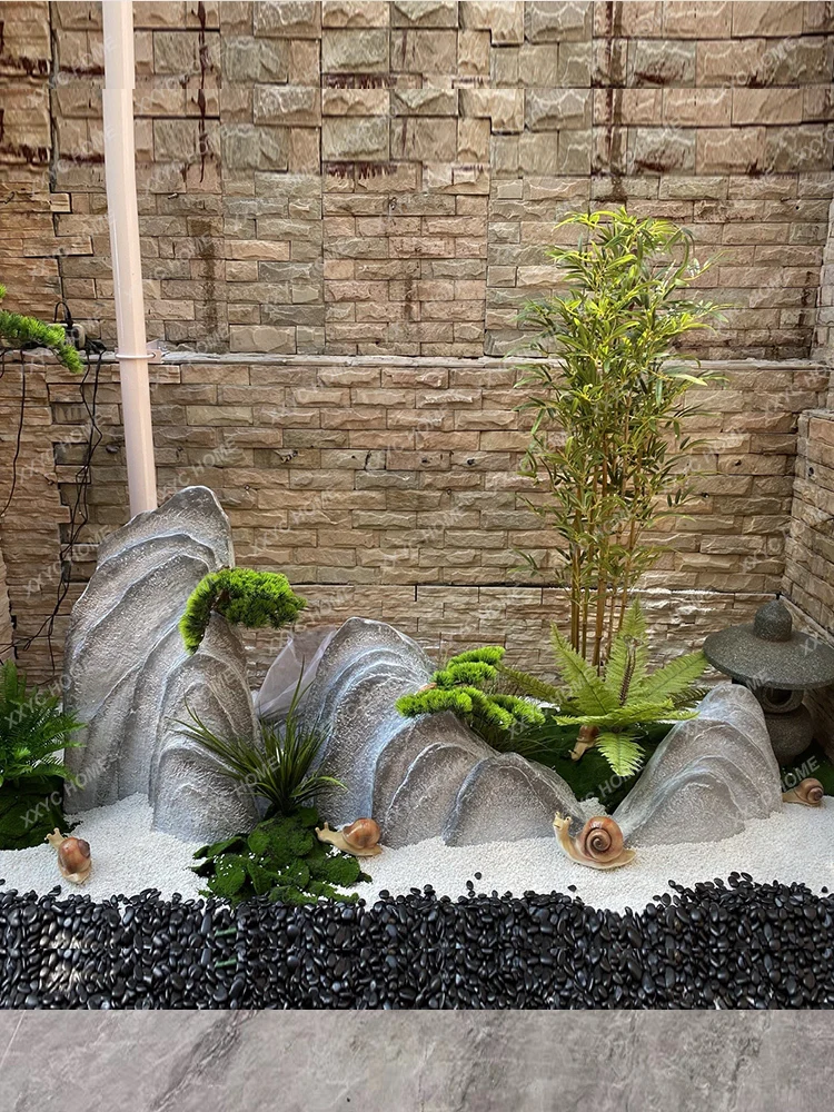 

Large Rockery Landscape Design New Chinese Style Imitation Bamboo