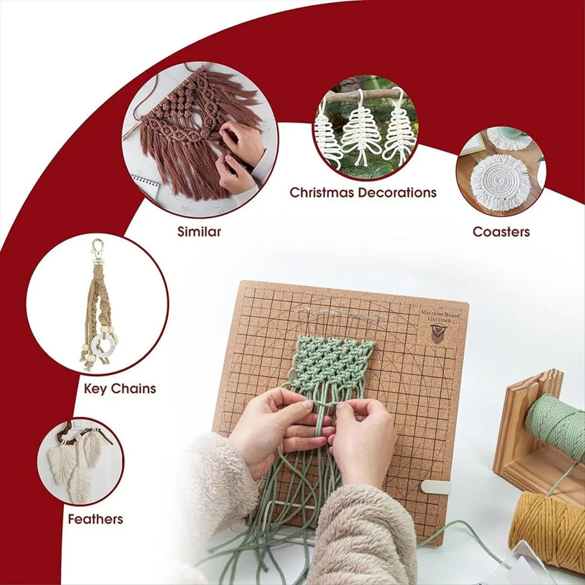 AT16 Macrame Board Stand,Arts and Crafts Multi-Function Accessories for Journals, Tablet, Recipes, Textbooks, Sheet Music
