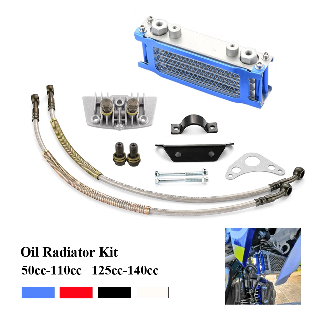 Oil Cooler Motorcycle Oil Radiator Kit Engine Cooling for 50 125 140cc Motocross Universal Dirt Pit Bike ATV Enduro Accessories