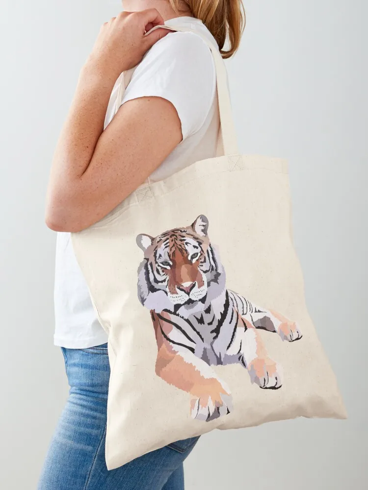 

A is for Amur Tiger Tote Bag university shopper bag Canvas bag for women tote bags men Woman shopper