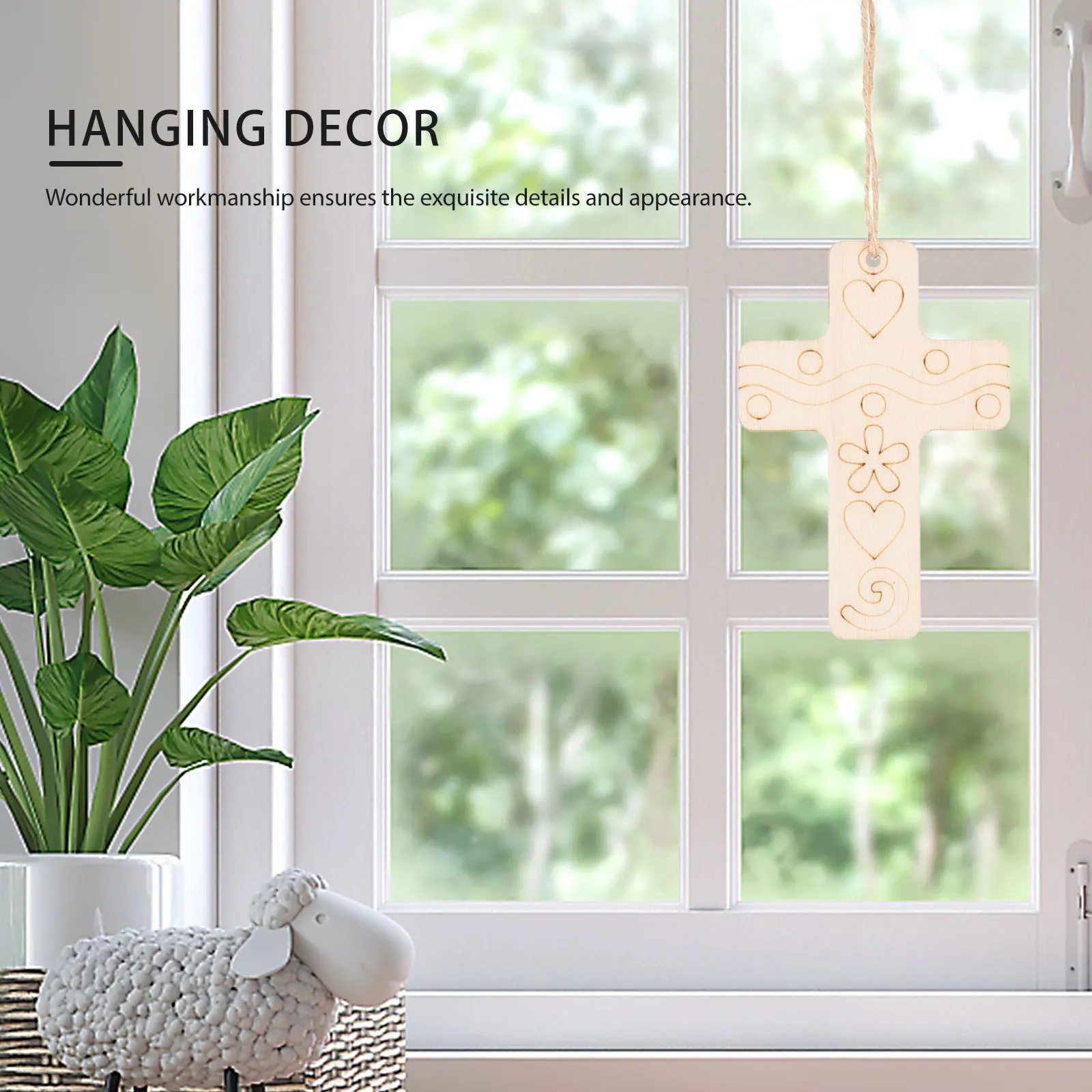 

Lightweight Wood Slices Craft Toys Kids Hand Painted Cross Shaped Chips Creative Fun Curiosity Fine Workmanship