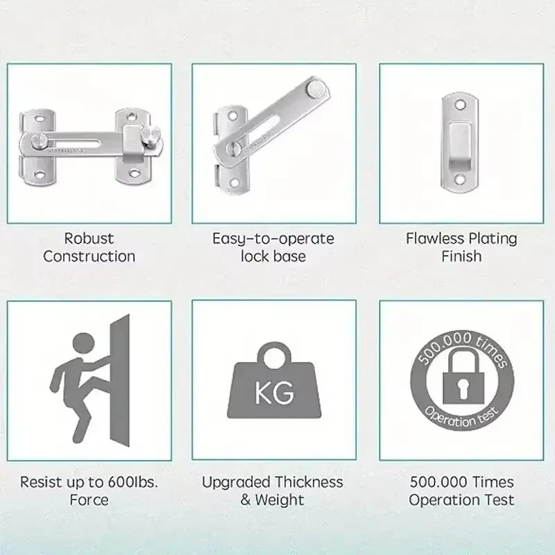 1 Stück Edelstahl Schiebetürschloss Hardware Torriegel, Fensterschrank, mattschwarz, silberfarben