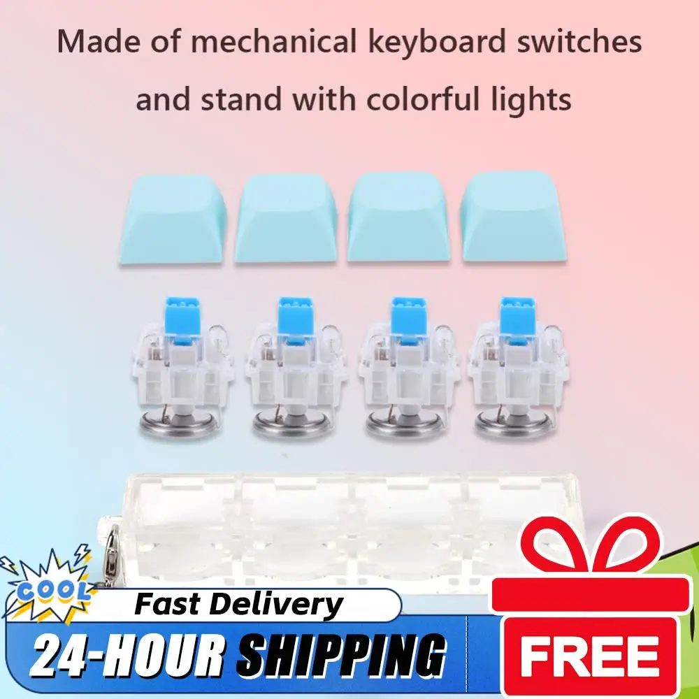 

Брелок-антистресс в виде клавиатуры с 4 клавишами, игрушка для снятия стресса с LED-подсветкой, кнопка-кликер для снятия стресса