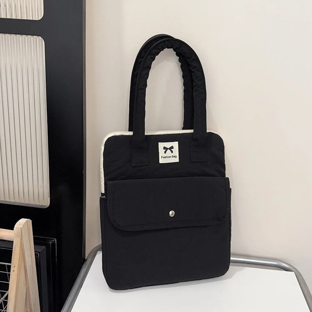 Solid Color Bow Print Laptop Storage Bag Large Capacity Shockproof Tablet Handbag Multifunctional Water-repellent Tote bag