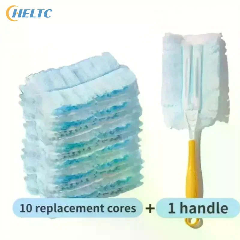 1 Handle 10 Hair Dusters Disposable 360 Degree Double Sided Electrostatic Dust Duster For Large Scale Dust Spider Web Cleaning