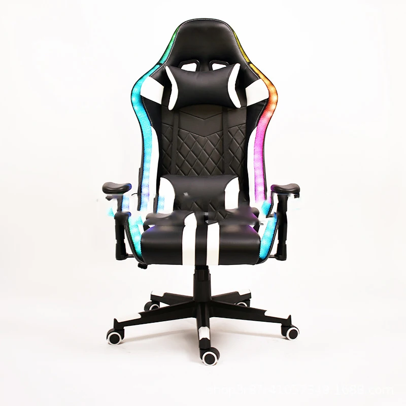 RGB Lamp, Computer Chair, Game Chair, Comfortable Recliner, Electric Racing Chair, Ergonomic Office Chair, Lifting and Rotating 16 colors 3d rotating bedside lamp night light led rechargeable ambient light decorative ornament style love