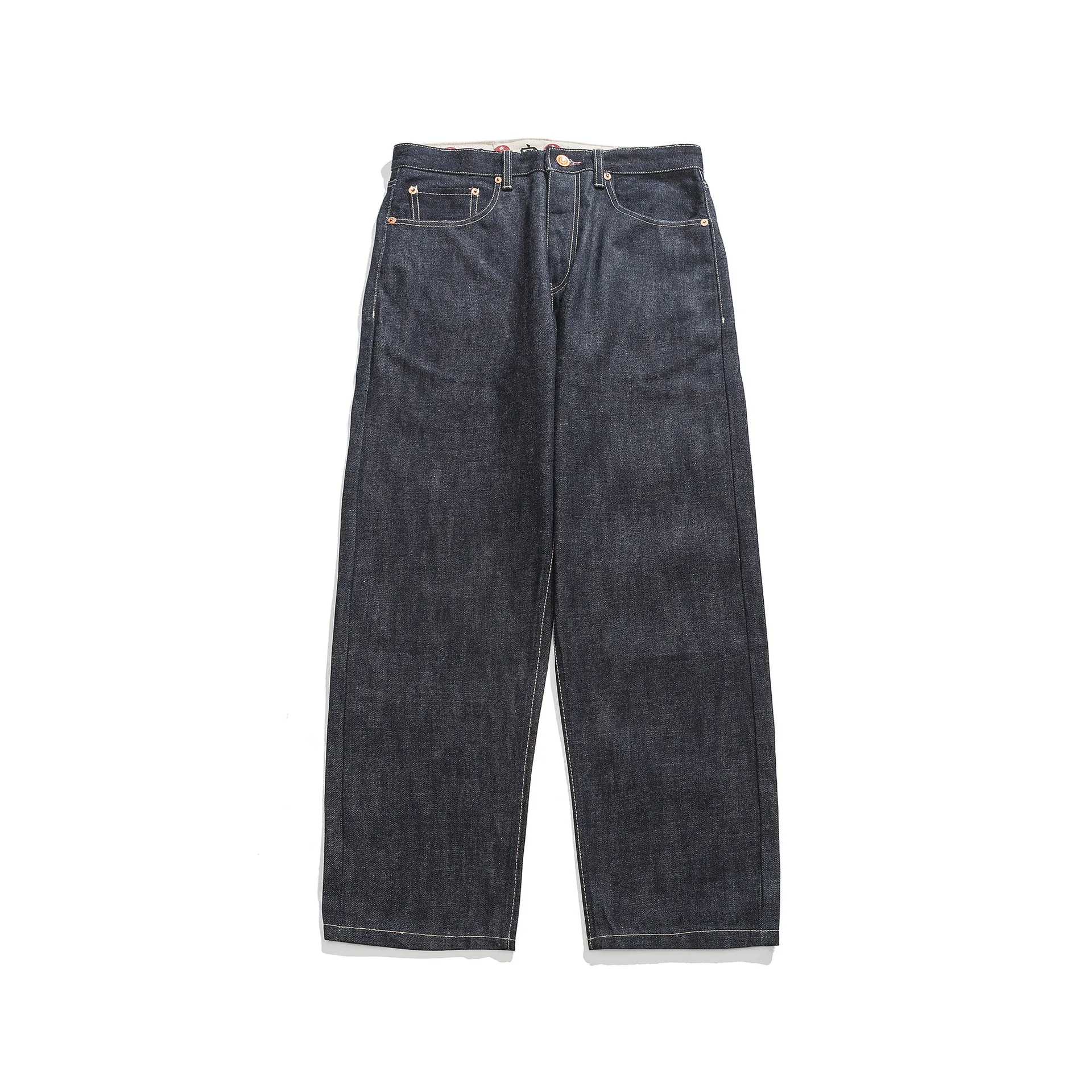 American Best Men's Selvedge Jeans 14oz Vintage Raw Denim Pants Straight Trousers Comfortable Selvedge Denim Jeans 8506