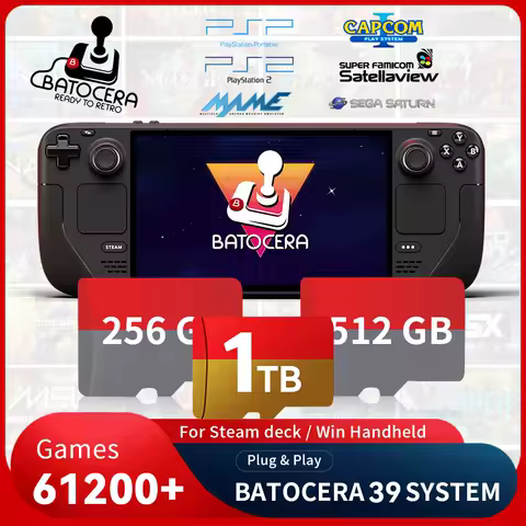 Latest Batocera 39 System Game TF Card for Steam Deck/Windows PC/MAC/Win 600 Handheld with 61200+ Games for PS2/PS1/PSP/MAME etc