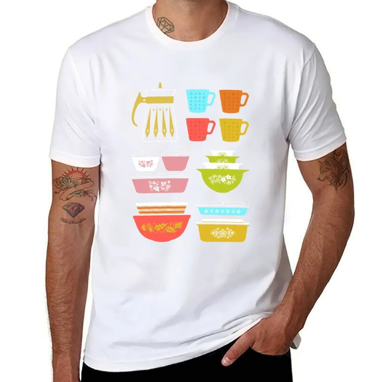 

Pyrex Pretties - Vintage Glass Kitchenware T-Shirt t shirt men 100% cotton luxury brand t shirts for man cotton T-Shirt