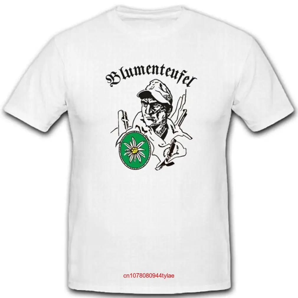 Flower devil mountain hunters WH WK military GebJg edelweibeta Army T Shirt 3640 maniche lunghe o corte