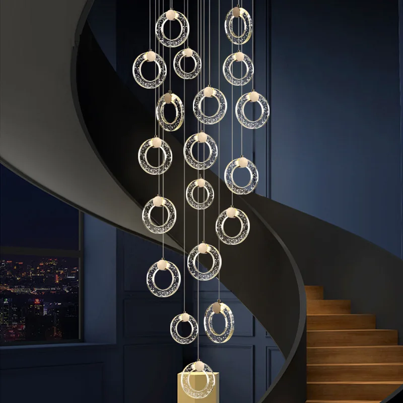 

Attic Crystal Modern Chandelier Spiral Living Room Home Lighting Hotel Decoration Nordic Dining Room Ceiling Chandelier