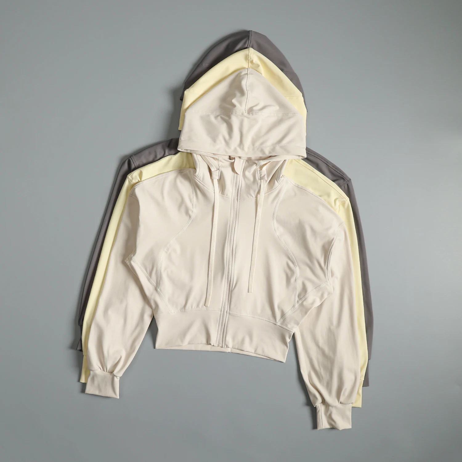 

Yoga clothing jacket for women in autumn and winter slimming Pilates fitness top hooded running sports cardigan long sleeves