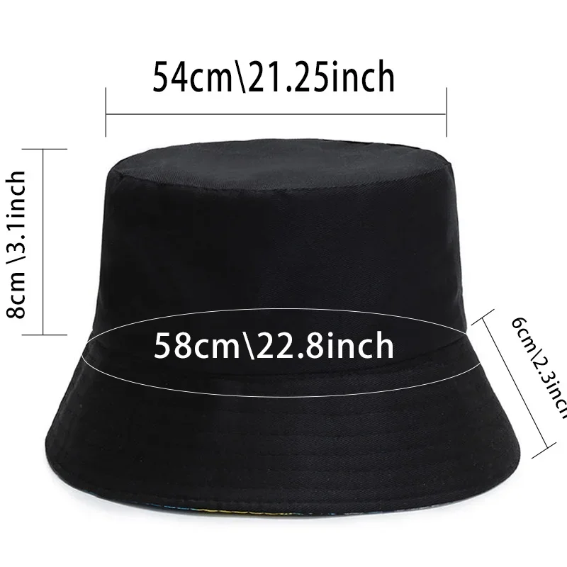 New Four Seasons Outdoor Travel Male/female Sports Folding Sun Hat Fashion Simple Bucket Hat Wood Art Letter Printing Pattern