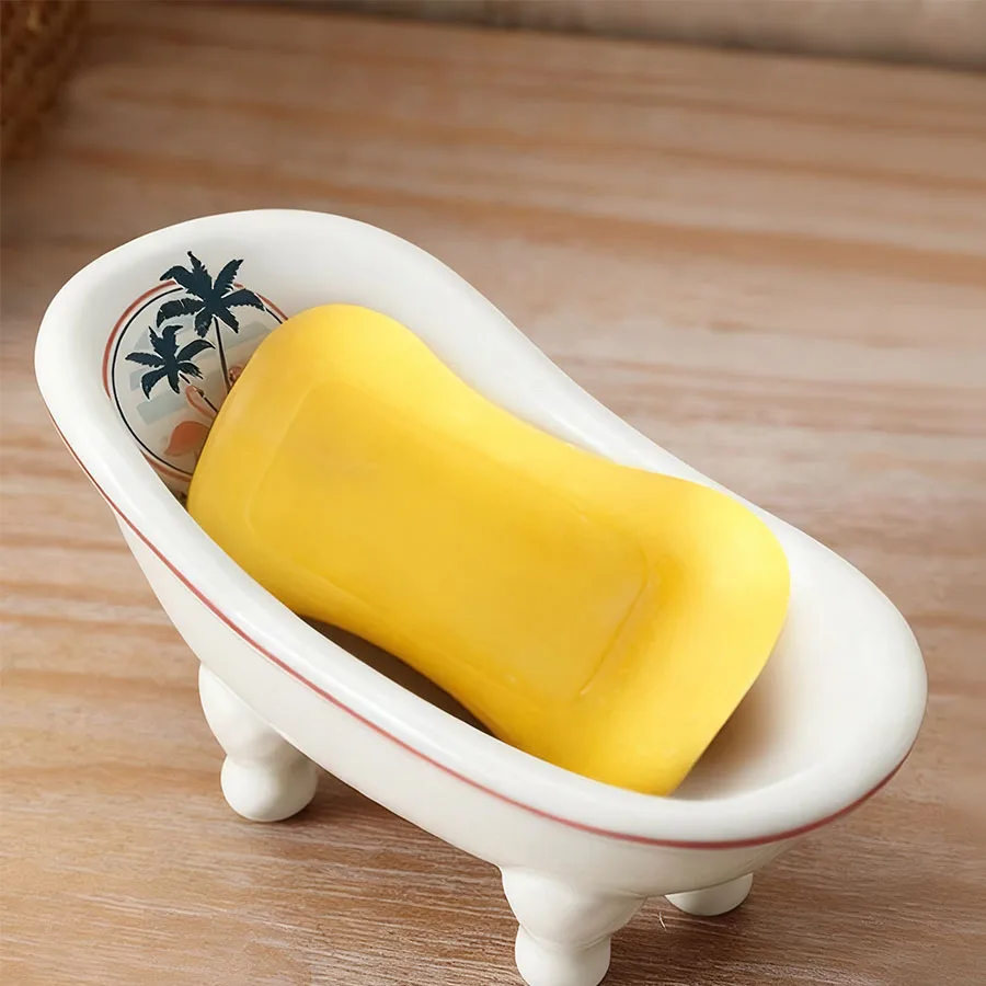 Creative Nordic-Style Draining Soap Box & Ceramic Soap Dish – Ideal for Bathroom Bathtubs & Sinks view 2