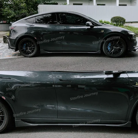 테슬라 모델 Y 주니퍼 2025+ 전용 풀 바디 키트 프론트 범퍼 립 사이드 스플리터 리어 디퓨저 ABS 트림 블랙 자동차 바디 튜닝