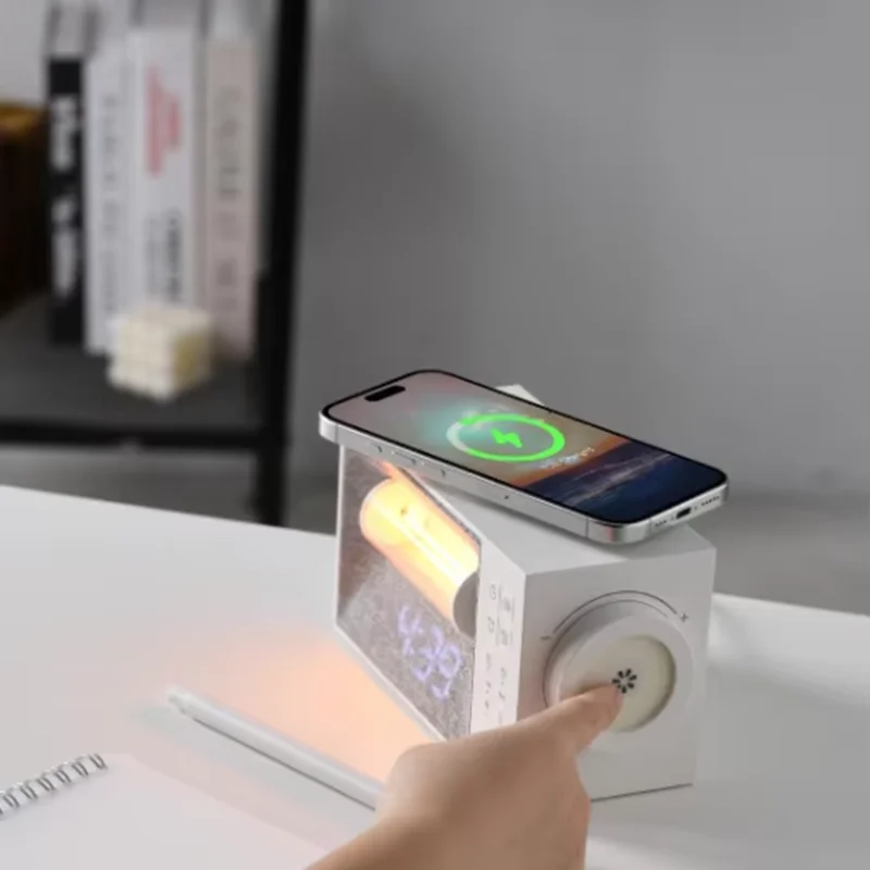 

3-Level Night Light 15W Magnetic Wireless Charger Wake Up Lights 20 Kind White Noise Aid With Smart Digital Display Clock Alarms