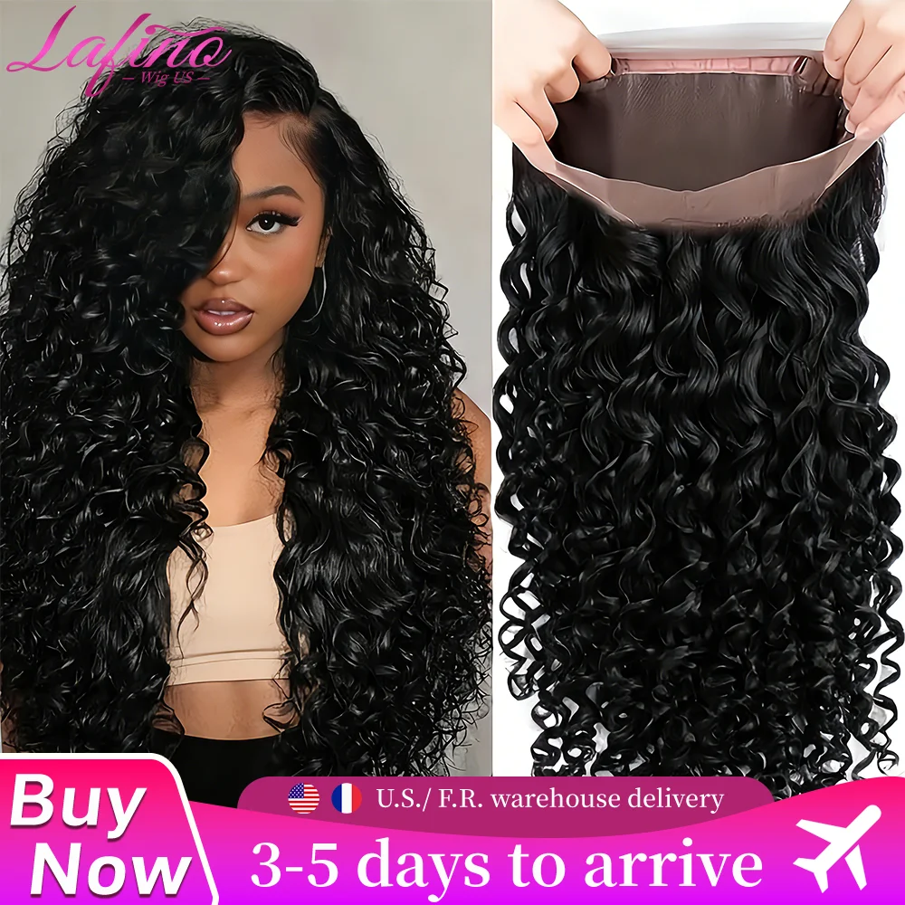 

Lafino Wig Hidden Strap 360 Full Lace Front Wig Human Hair Pre Cut Invisible Strap Deep Wave 360 Glueless Wigs with Drawstring
