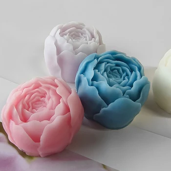 오스틴 플라워 실리콘 캔들 몰드, 3D 미니 장미 꽃 향기, 석고 송진 비누 만들기, DIY 초콜릿 아이스 케이크 베이킹 몰드