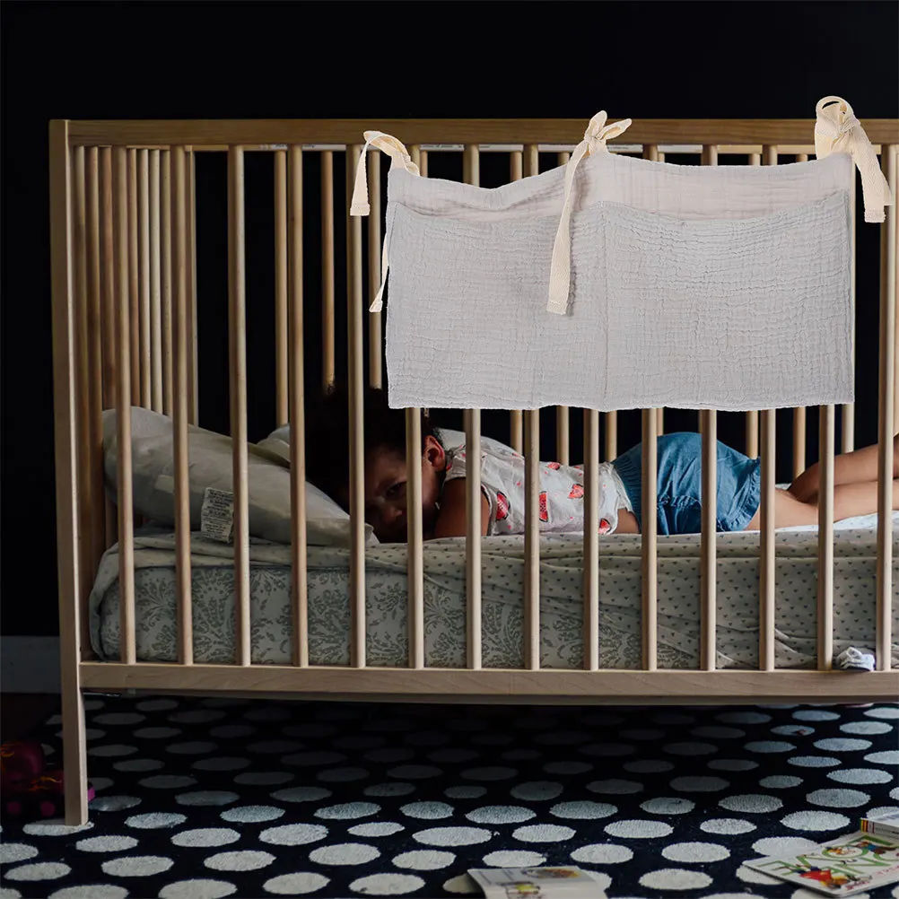 2 قطعة سرير المنظم حفاضات القطن العلبة جيوب عربة حقيبة تخزين قابلة للحمل الحضانة أساسيات السرير العلبة السرير حقيبة التخزين