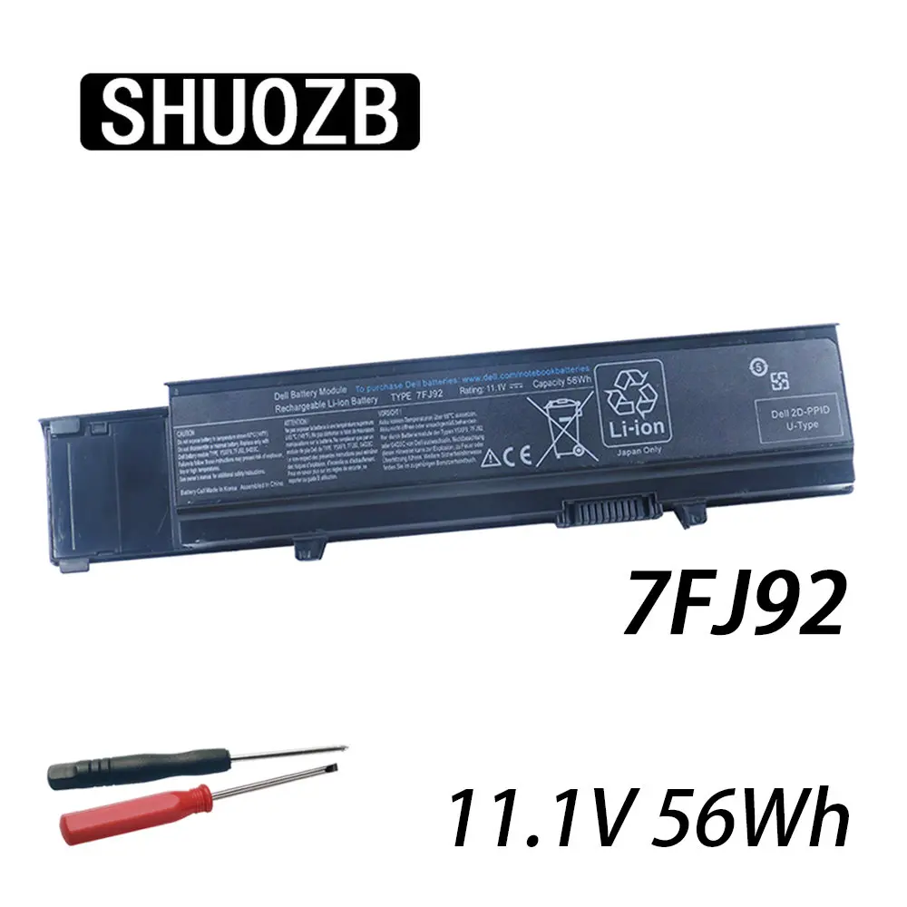 SHUOZB 7FJ92 Laptop Battery For DELL Vostro 3400 3500 3700 V3400 Y5XF9 04D3C TY3P4 4JK6R 04GN0G 0TXWRR CYDWV 312-0997 11.4V 56Wh