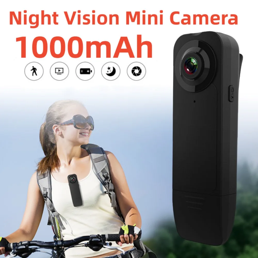 

A18 Mini Camera HD 1080P Infrared Night Vision Body Cam Sport DV Micro Camcorder Back Clip Video Recorder for Meeting