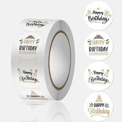 50-500pcs Cute Happy Birthday Stickers 2.5cm/1 Inch Children's Birthday Party Gift Sealing Decorations Greeting Card Labels