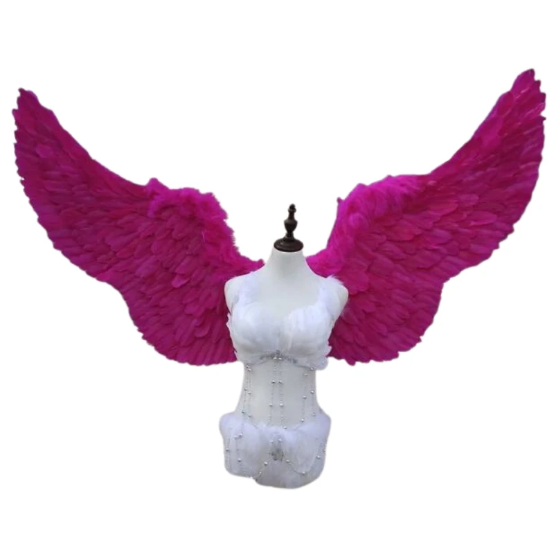 

Розово-красные крылья ангела, перо, серия «сделай сам», аксессуары для танцевальных костюмов для 2200, карнавальная вечеринка, реквизит для косплея