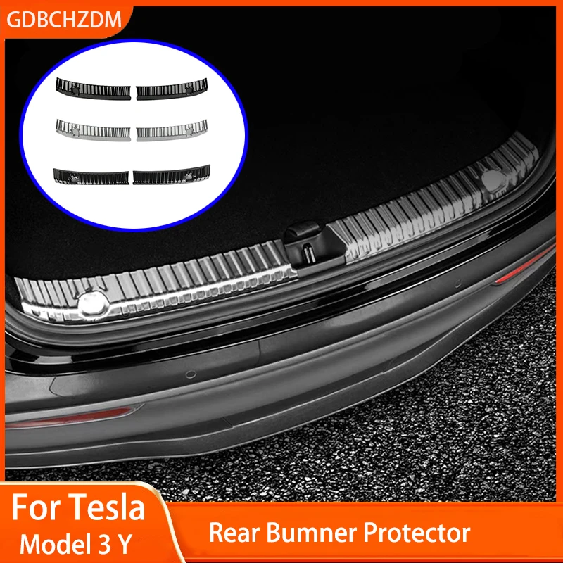 Car Rear Guards Stainless Steel Trunk Rear Bumper Protector Plate Guard Cover Guard Protector for Tesla Model 3 Y Car Accessorie