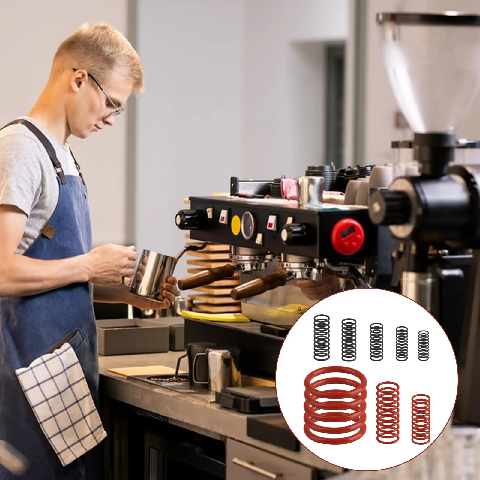 طقم ختم سيليكون مكون من 75 قطعة لماكينات القهوة فيليبس/سايكو/جاجيا/سبيديم - مجموعة تخمير وحلقات على شكل حرف O للصمام #6
