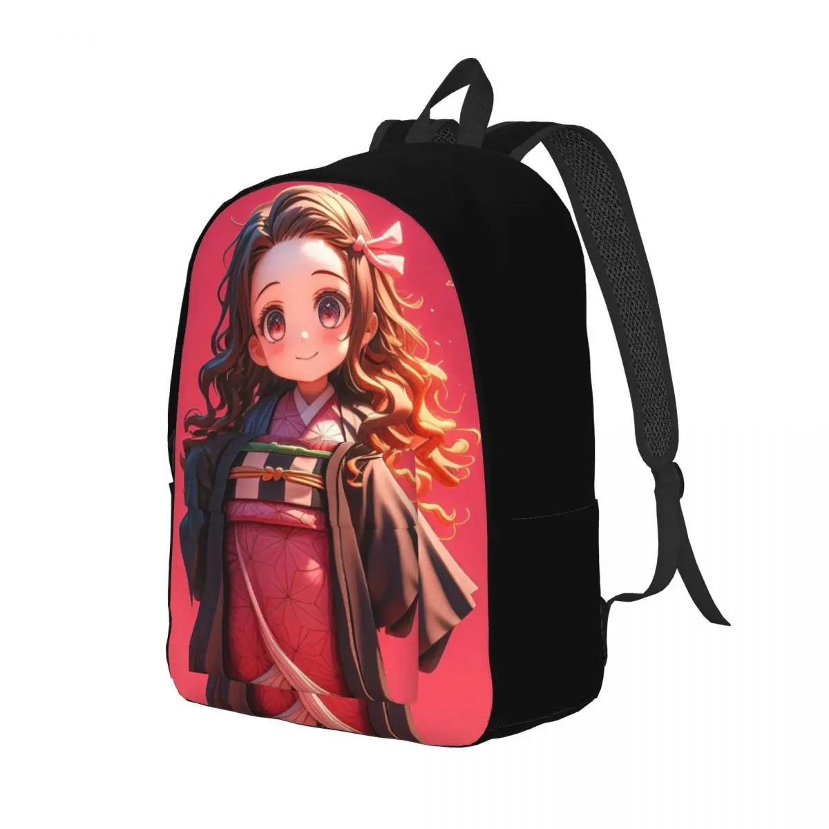 Uroczy plecak Nezuko dla mężczyzn i kobiet, fajny plecak studencki biznesowy, anime Demon Slayer, torba na ramię na laptopa z kieszenią.